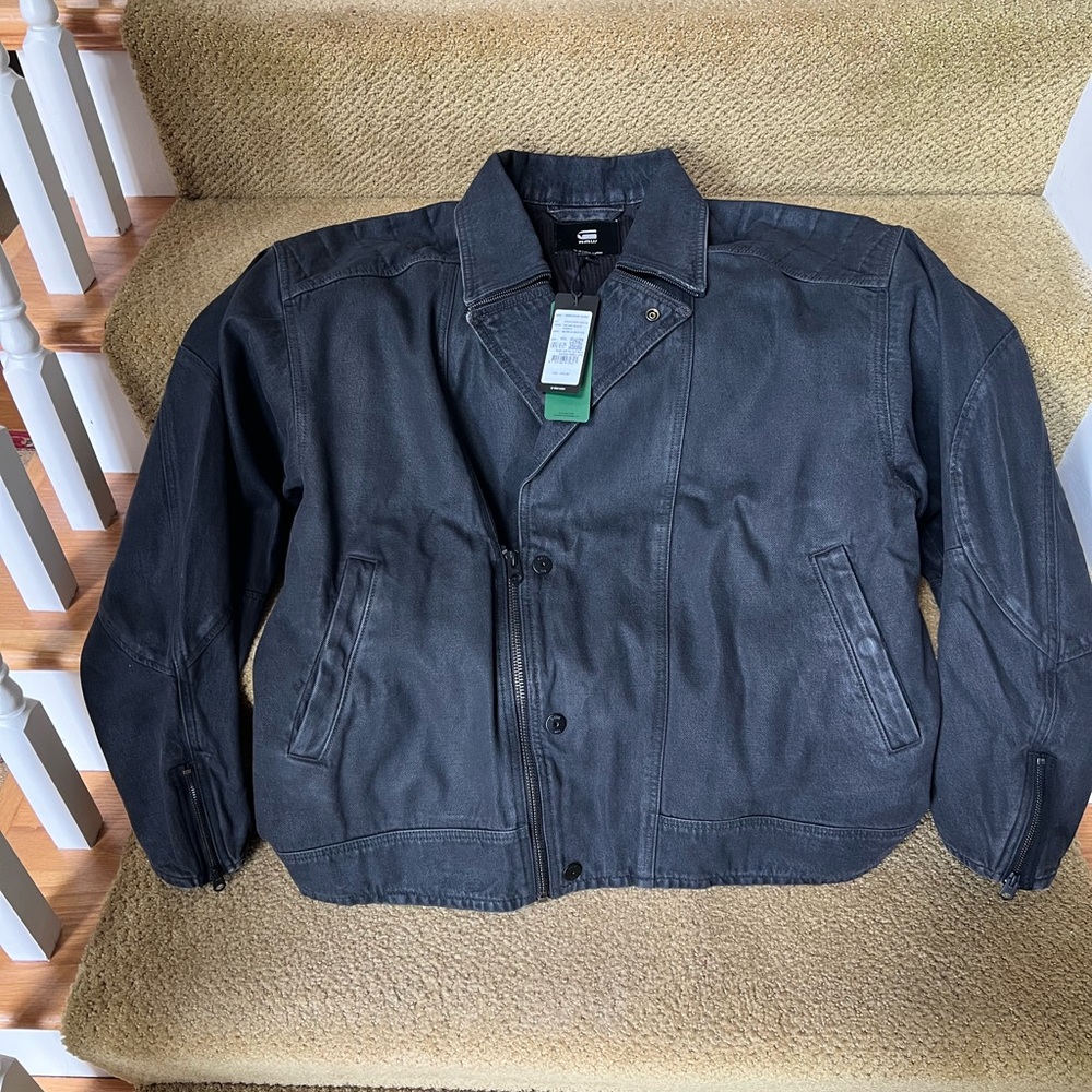 G-Star Raw Valiant Black Biker Denim Jacket XXL